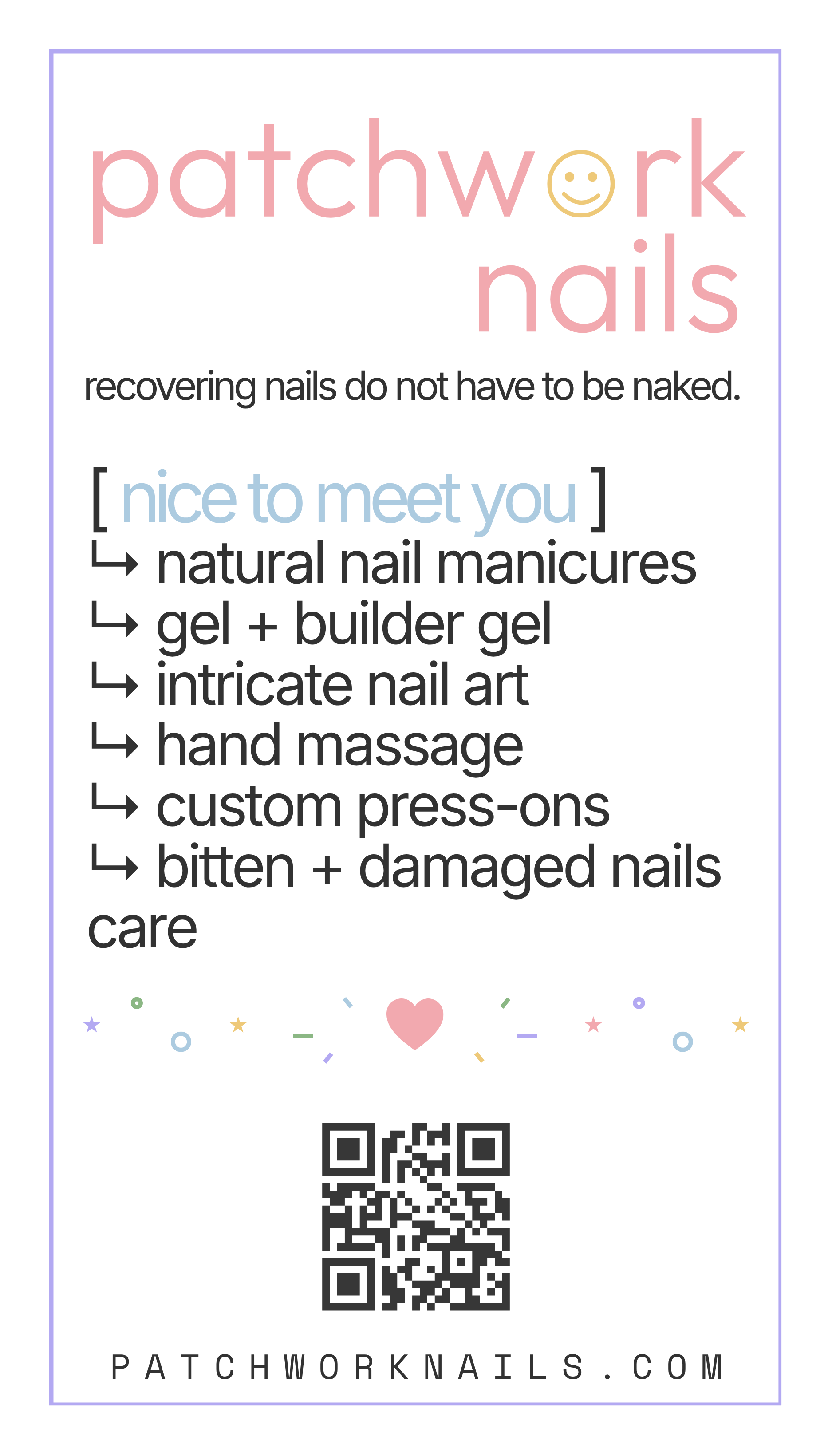 patchwork nails original wordmark